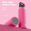 image24 oz Insulated Water Bottle for Sports 3 Lids Leakproof Keep Cold 24H Car Cupholder Friendly Stainless Steel Water Flask with Straw and Spout Caps for Gym School Work Cycling Midnight BlackTropical Pink