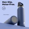 image24 oz Insulated Water Bottle for Sports 3 Lids Leakproof Keep Cold 24H Car Cupholder Friendly Stainless Steel Water Flask with Straw and Spout Caps for Gym School Work Cycling Midnight BlackNavy Blue