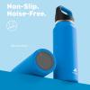 image24 oz Insulated Water Bottle for Sports 3 Lids Leakproof Keep Cold 24H Car Cupholder Friendly Stainless Steel Water Flask with Straw and Spout Caps for Gym School Work Cycling Midnight BlackLake Blue