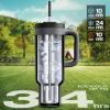 image40 oz Camo Tumbler with Handle 2in1 Straw and Sip Lid Leakproof Dishwasher Safe Insulated Stainless Steel Travel Coffee Mug Keeps Cold for 34 Hours Fits in Car Cup Holder Navy DigitalMidnight