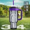 image40 oz Camo Tumbler with Handle 2in1 Straw and Sip Lid Leakproof Dishwasher Safe Insulated Stainless Steel Travel Coffee Mug Keeps Cold for 34 Hours Fits in Car Cup Holder Navy DigitalIris
