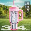 image40 oz Camo Tumbler with Handle 2in1 Straw and Sip Lid Leakproof Dishwasher Safe Insulated Stainless Steel Travel Coffee Mug Keeps Cold for 34 Hours Fits in Car Cup Holder Navy DigitalCoral