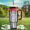 image40 oz Camo Tumbler with Handle 2in1 Straw and Sip Lid Leakproof Dishwasher Safe Insulated Stainless Steel Travel Coffee Mug Keeps Cold for 34 Hours Fits in Car Cup Holder Navy DigitalRainbow Whiskers