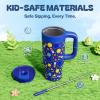 image40 oz Camo Tumbler with Handle 2in1 Straw and Sip Lid Leakproof Dishwasher Safe Insulated Stainless Steel Travel Coffee Mug Keeps Cold for 34 Hours Fits in Car Cup Holder Navy DigitalSpace Rocket