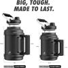 image64 oz Insulated Water Bottle for Gym 2in1 Straw Spout Lid Dual Handle Leakproof Keep Cold 36H Half Gallon Stainless Steel Water Jug for Travel Hiking Cycling Park Workout Picnic MidnightMidnight