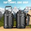 image64 oz Insulated Water Bottle for Gym 2in1 Straw Spout Lid Dual Handle Leakproof Keep Cold 36H Half Gallon Stainless Steel Water Jug for Travel Hiking Cycling Park Workout Picnic MidnightMidnight