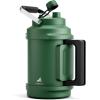 image64 oz Insulated Water Bottle for Gym 2in1 Straw Spout Lid Dual Handle Leakproof Keep Cold 36H Half Gallon Stainless Steel Water Jug for Travel Hiking Cycling Park Workout Picnic MidnightForest