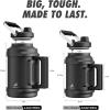 image64 oz Insulated Water Bottle for Gym 2in1 Straw Spout Lid Dual Handle Leakproof Keep Cold 36H Half Gallon Stainless Steel Water Jug for Travel Hiking Cycling Park Workout Picnic MidnightMidnight