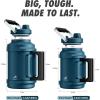 image64 oz Insulated Water Bottle for Gym 2in1 Straw Spout Lid Dual Handle Leakproof Keep Cold 36H Half Gallon Stainless Steel Water Jug for Travel Hiking Cycling Park Workout Picnic MidnightDeepsea