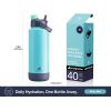 imagePOWCAN 26 oz Insulated Water Bottle with 2in1 Straw and Spout Lid Keep Cold 24H LeakProof Fits in Car Cup Holder Stainless Steel Water Bottle for Sports Travel and School Cotton CandyBig Wave
