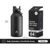 imagePOWCAN 26 oz Insulated Water Bottle with 2in1 Straw and Spout Lid Keep Cold 24H LeakProof Fits in Car Cup Holder Stainless Steel Water Bottle for Sports Travel and School Cotton CandyDark Knight