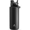 imagePOWCAN 26 oz Insulated Water Bottle with 2in1 Straw and Spout Lid Keep Cold 24H LeakProof Fits in Car Cup Holder Stainless Steel Water Bottle for Sports Travel and School Cotton CandyDark Knight