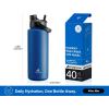 imagePOWCAN 26 oz Insulated Water Bottle with 2in1 Straw and Spout Lid Keep Cold 24H LeakProof Fits in Car Cup Holder Stainless Steel Water Bottle for Sports Travel and School Cotton CandyPacific Ocean