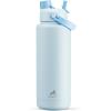 imagePOWCAN 26 oz Insulated Water Bottle with 2in1 Straw and Spout Lid Keep Cold 24H LeakProof Fits in Car Cup Holder Stainless Steel Water Bottle for Sports Travel and School Cotton CandySea Breeze