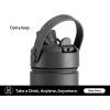imagePOWCAN 26 oz Insulated Water Bottle with 2in1 Straw and Spout Lid Keep Cold 24H LeakProof Fits in Car Cup Holder Stainless Steel Water Bottle for Sports Travel and School Cotton CandyDark Knight