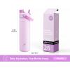 imagePOWCAN 26 oz Insulated Water Bottle with 2in1 Straw and Spout Lid Keep Cold 24H LeakProof Fits in Car Cup Holder Stainless Steel Water Bottle for Sports Travel and School Cotton CandySeashell Sonata