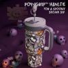 imagePOWCAN 40 oz Halloween Tumbler with Handle 2in1 Straw Lid Leakproof Dishwasher Safe Insulated Stainless Steel Travel Coffee Mug Keeps Cold for 34 Hours Fits in Car Cup Holder Death Party