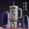 imagePOWCAN 40 oz Halloween Tumbler with Handle 2in1 Straw Lid Leakproof Dishwasher Safe Insulated Stainless Steel Travel Coffee Mug Keeps Cold for 34 Hours Fits in Car Cup Holder Death Party