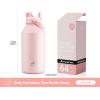 imagePOWCAN 40 oz Insulated Water Bottle with 2in1 Straw and Spout Lid Keep Cold 24H LeakProof BPAFree Double Wall Stainless Steel Water Bottle for Sports Gym Travel and School Be FreeCotton Candy