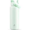 imagePOWCAN 40 oz Insulated Water Bottle with 2in1 Straw and Spout Lid Keep Cold 24H LeakProof BPAFree Double Wall Stainless Steel Water Bottle for Sports Gym Travel and School Be FreeMint