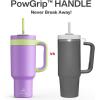 imagePOWCAN 40 oz Tumbler with Handle 2 Pack 2in1 Straw ampamp Sip Lid Leakproof Dishwasher Safe Insulated Stainless Steel Coffee Mug Keeps Cold for 34 Hours Fits in Car Cup HolderForest ampamp Wisteria