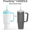 imagePOWCAN 40 oz Tumbler with Handle 2 Pack 2in1 Straw ampamp Sip Lid Leakproof Dishwasher Safe Insulated Stainless Steel Coffee Mug Keeps Cold for 34 Hours Fits in Car Cup HolderForest ampamp Glacier