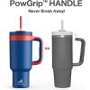 imagePOWCAN 40 oz Tumbler with Handle 2in1 Straw and Sip Lid Leakproof Dishwasher Safe Insulated Stainless Steel Travel Coffee Mug Keeps Cold for 34 Hours Fits in Car Cup Holder AgaveHeroic