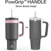 imagePOWCAN 40 oz Tumbler with Handle 2in1 Straw and Sip Lid Leakproof Dishwasher Safe Insulated Stainless Steel Travel Coffee Mug Keeps Cold for 34 Hours Fits in Car Cup Holder AgaveRebellion