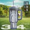 imagePOWCAN 40 oz Tumbler with Handle 2in1 Straw and Sip Lid Leakproof Dishwasher Safe Insulated Stainless Steel Travel Coffee Mug Keeps Cold for 34 Hours Fits in Car Cup Holder AgaveNavy Digital