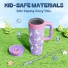imagePOWCAN 40 oz Tumbler with Handle 2in1 Straw and Sip Lid Leakproof Dishwasher Safe Insulated Stainless Steel Travel Coffee Mug Keeps Cold for 34 Hours Fits in Car Cup Holder AgaveStarlight Unicorn