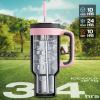 imagePOWCAN 40 oz Tumbler with Handle 2in1 Straw and Sip Lid Leakproof Dishwasher Safe Insulated Stainless Steel Travel Coffee Mug Keeps Cold for 34 Hours Fits in Car Cup Holder AgaveRebellion