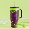 imagePOWCAN 40 oz Tumbler with Handle 2in1 Straw and Sip Lid Leakproof Dishwasher Safe Insulated Stainless Steel Travel Coffee Mug Keeps Cold for 34 Hours Fits in Car Cup Holder AgaveFurious Fast