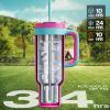 imagePOWCAN 40 oz Tumbler with Handle 2in1 Straw and Sip Lid Leakproof Dishwasher Safe Insulated Stainless Steel Travel Coffee Mug Keeps Cold for 34 Hours Fits in Car Cup Holder AgaveBarbie
