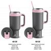 imagePOWCAN 40 oz Tumbler with Handle 2in1 Straw and Sip Lid Leakproof Dishwasher Safe Insulated Stainless Steel Travel Coffee Mug Keeps Cold for 34 Hours Fits in Car Cup Holder AgaveRebellion