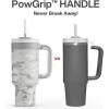 imagePOWCAN 40 oz Tumbler with Handle 2in1 Straw and Sip Lid Leakproof Dishwasher Safe Insulated Stainless Steel Travel Coffee Mug Keeps Cold for 34 Hours Fits in Car Cup Holder AgaveClouded Aspen