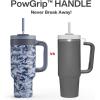 imagePOWCAN 40 oz Tumbler with Handle 2in1 Straw and Sip Lid Leakproof Dishwasher Safe Insulated Stainless Steel Travel Coffee Mug Keeps Cold for 34 Hours Fits in Car Cup Holder AgaveNavy Digital