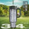 imagePOWCAN 40 oz Tumbler with Handle 2in1 Straw and Sip Lid Leakproof Dishwasher Safe Insulated Stainless Steel Travel Coffee Mug Keeps Cold for 34 Hours Fits in Car Cup Holder AgaveWoodland Flag