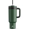 imagePOWCAN 40 oz Tumbler with Handle 2in1 Straw and Sip Lid Leakproof Dishwasher Safe Insulated Stainless Steel Travel Coffee Mug Keeps Cold for 34 Hours Fits in Car Cup Holder AgaveForest