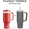 imagePOWCAN 40 oz Tumbler with Handle 2in1 Straw and Sip Lid Leakproof Dishwasher Safe Insulated Stainless Steel Travel Coffee Mug Keeps Cold for 34 Hours Fits in Car Cup Holder AgavePassion