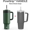 imagePOWCAN 40 oz Tumbler with Handle 2in1 Straw and Sip Lid Leakproof Dishwasher Safe Insulated Stainless Steel Travel Coffee Mug Keeps Cold for 34 Hours Fits in Car Cup Holder AgaveForest