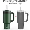 imagePOWCAN 40 oz Tumbler with Handle 2in1 Straw and Sip Lid Leakproof Dishwasher Safe Insulated Stainless Steel Travel Coffee Mug Keeps Cold for 34 Hours Fits in Car Cup Holder AgaveForest