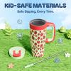 imagePOWCAN 40 oz Tumbler with Handle 2in1 Straw and Sip Lid Leakproof Dishwasher Safe Insulated Stainless Steel Travel Coffee Mug Keeps Cold for 34 Hours Fits in Car Cup Holder AgaveStrawberry Pop