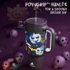 imagePOWCAN 40oz Halloween Tumbler with Handle GlowintheDark 2in1 Straw Lid Leakproof Insulated Stainless Steel Travel Coffee Mug Keeps Cold for 34 Hours Fits in Car Cup Holder Glowing Pumpkin