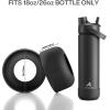 imagePOWCAN Silicone Water Bottle Boot AntiSlip and AntiNoise Protective Sleeve NonToxic and TearResistant Accessory Silicone Water Bottle Protector for Extra ProtectionDark Knight