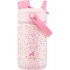 image12 oz Halloween Kids Insulated Water Bottle 2in1 Straw Spout Lid Leakproof BPAFree Keep Cold 24H Stainless Steel Cup for Party School Travel Holiday Gift for Girls Daughters Cotton BooPink Confetti