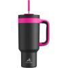image40 oz Camo Tumbler with Handle 2in1 Straw and Sip Lid Leakproof Dishwasher Safe Insulated Stainless Steel Travel Coffee Mug Keeps Cold for 34 Hours Fits in Car Cup Holder Navy DigitalBerry