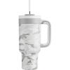 imagePOWCAN 40 oz Tumbler with Handle 2in1 Straw and Sip Lid Leakproof Dishwasher Safe Insulated Stainless Steel Travel Coffee Mug Keeps Cold for 34 Hours Fits in Car Cup Holder AgaveClouded Aspen