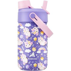image12 oz Halloween Kids Insulated Water Bottle 2in1 Straw Spout Lid Leakproof BPAFree Keep Cold 24H Stainless Steel Cup for Party School Travel Holiday Gift for Girls Daughters Cotton BooUnicorn Jam