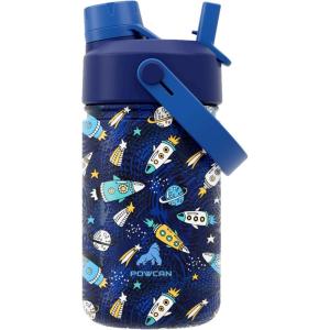 image12 oz Halloween Kids Insulated Water Bottle 2in1 Straw Spout Lid Leakproof BPAFree Keep Cold 24H Stainless Steel Cup for Party School Travel Holiday Gift for Girls Daughters Cotton BooRocket Zoom