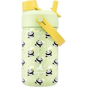 image12 oz Halloween Kids Insulated Water Bottle 2in1 Straw Spout Lid Leakproof BPAFree Keep Cold 24H Stainless Steel Cup for Party School Travel Holiday Gift for Girls Daughters Cotton BooPanda Pals